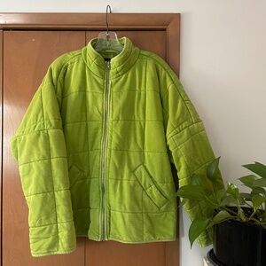 Forever 21 lime green quilted jacket